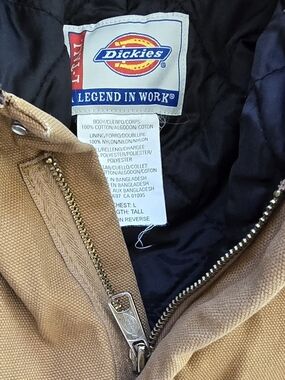 Vintage Y2K Dickies Insulated Coveralls Men's L Tall Brown Duck Workwear